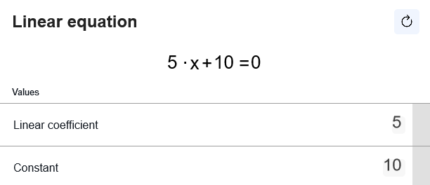 linear equation calculation example 1