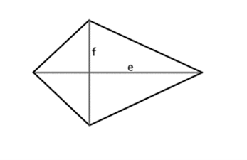 Area of the kite with diagonal values