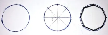 Steps in drawing an octagon